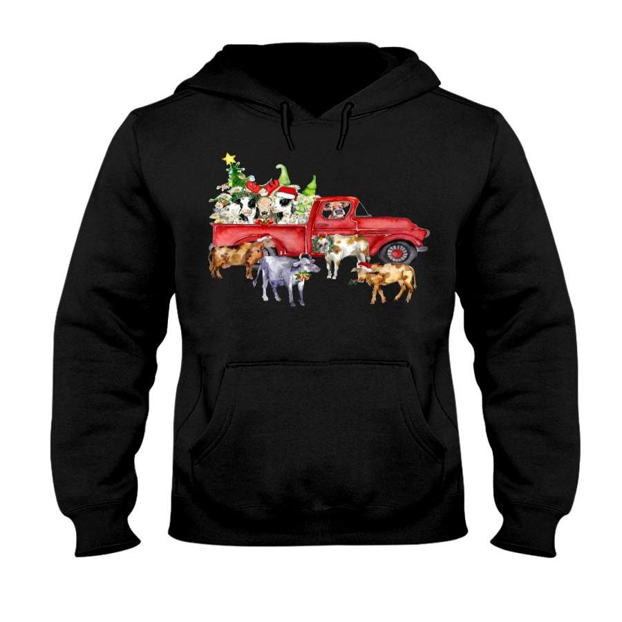 Merry Christmas In Town Cow Lovers Gift For Farmers Hoodie