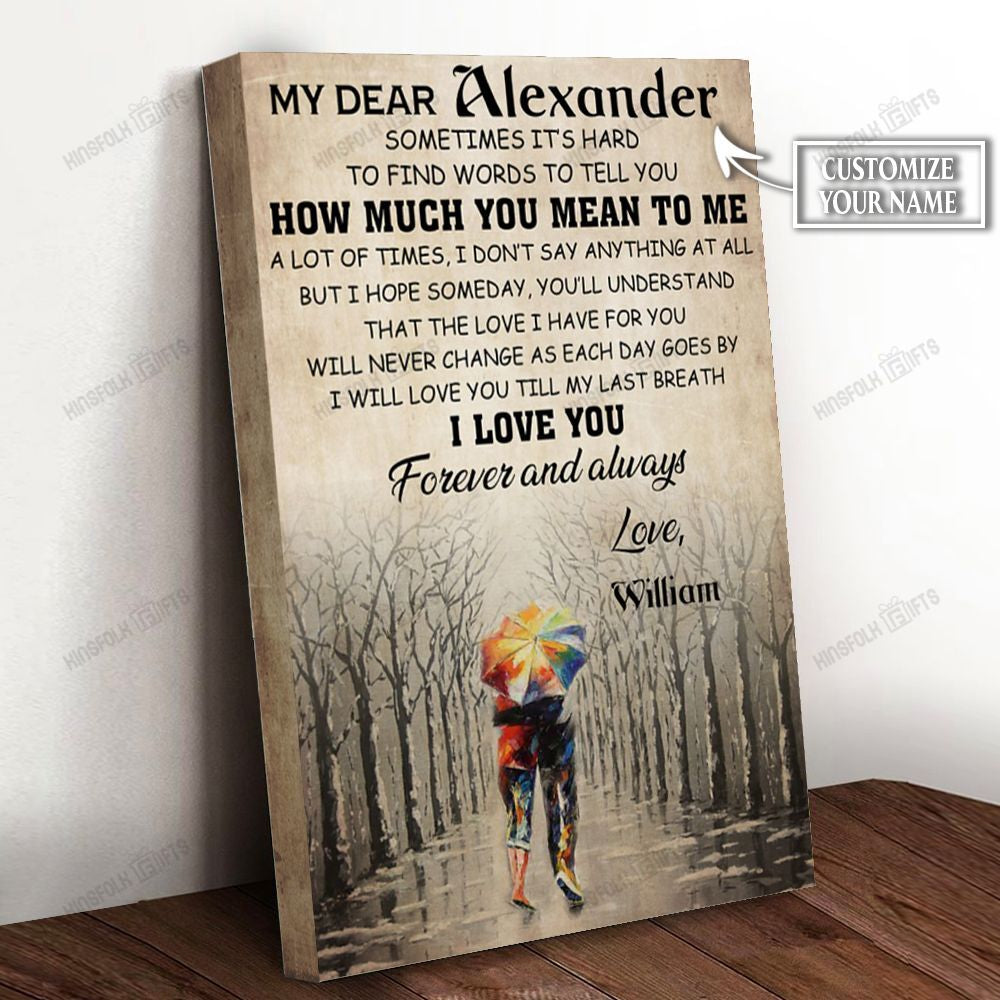 Gay Couple To My Dear Personalized Canvas Poster Wall Art, Poster Print, Canvas Print Wall Decor