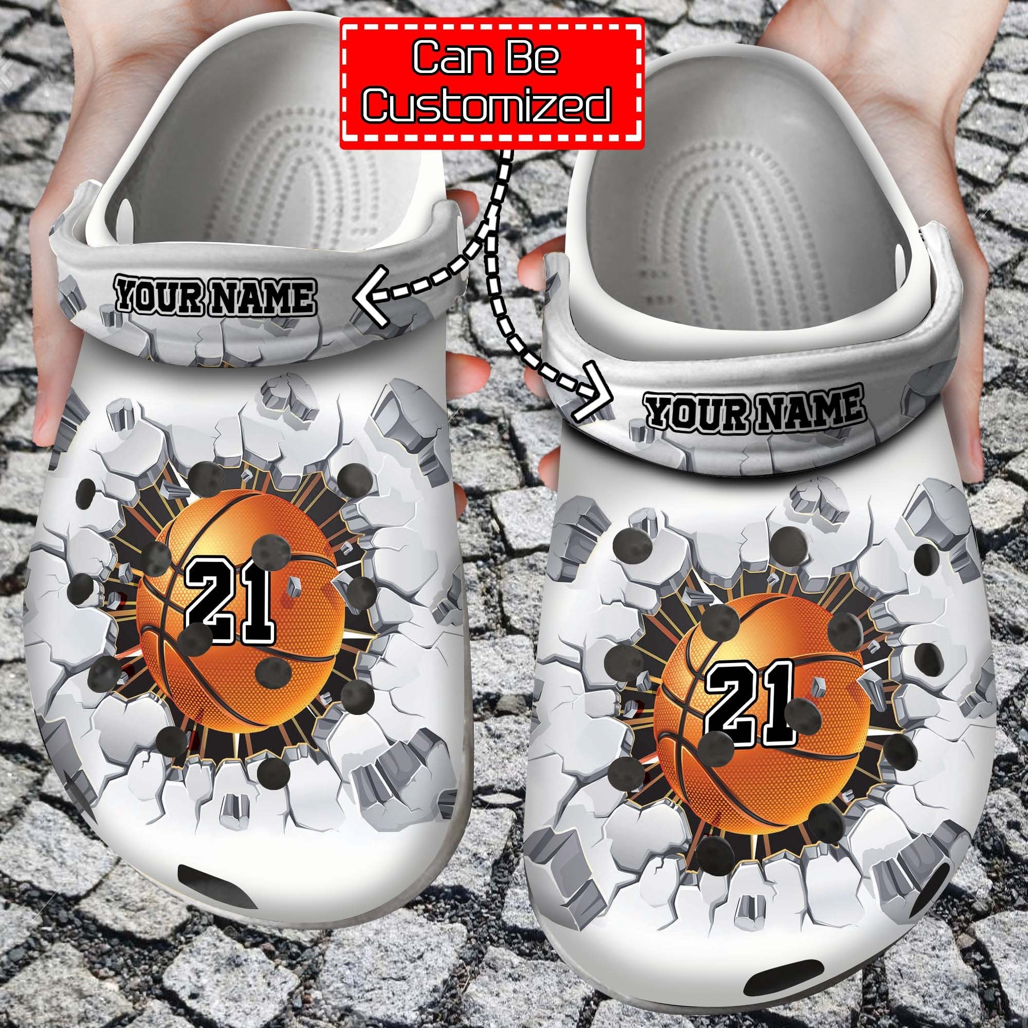 Basketball Crocss – Basketball Crack Custom Name  Number Clog Shoes