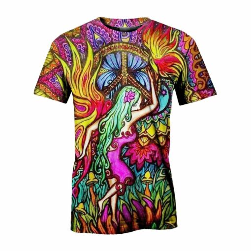 Hippie With The Girl Colorful 3D All Over Printed Shirts For Men And Women, Gift For Hippie Lover, Hippie Soul