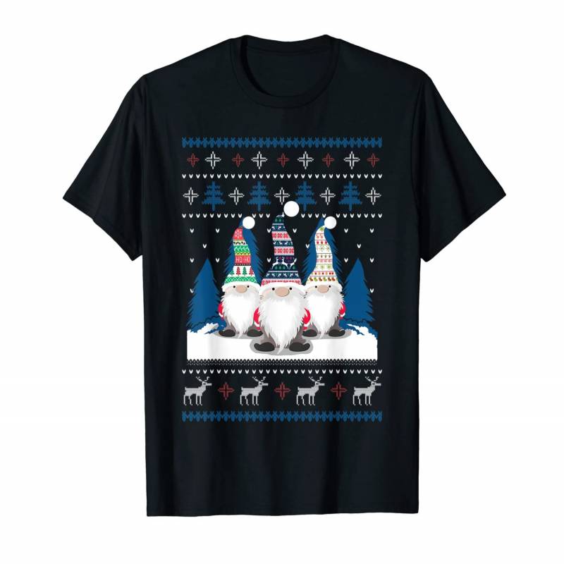 3 Nordic Gnomes Swedish Nisse Tomte Ugly Christmas Pajama T-shirt