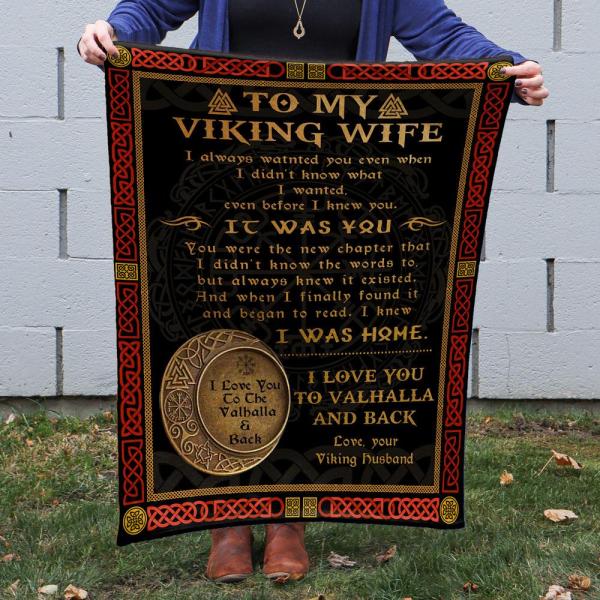 Anniversary Gift For Wife Viking Blanket I Love You To Valhalla And Back Blanket