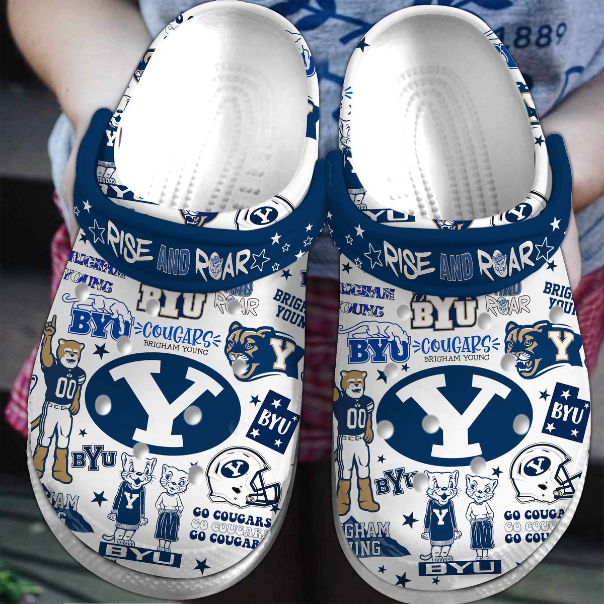 BYU Cougars NCAA Sport Crocss Crocband Clogs Shoes Comfortable For Men Women and Kids