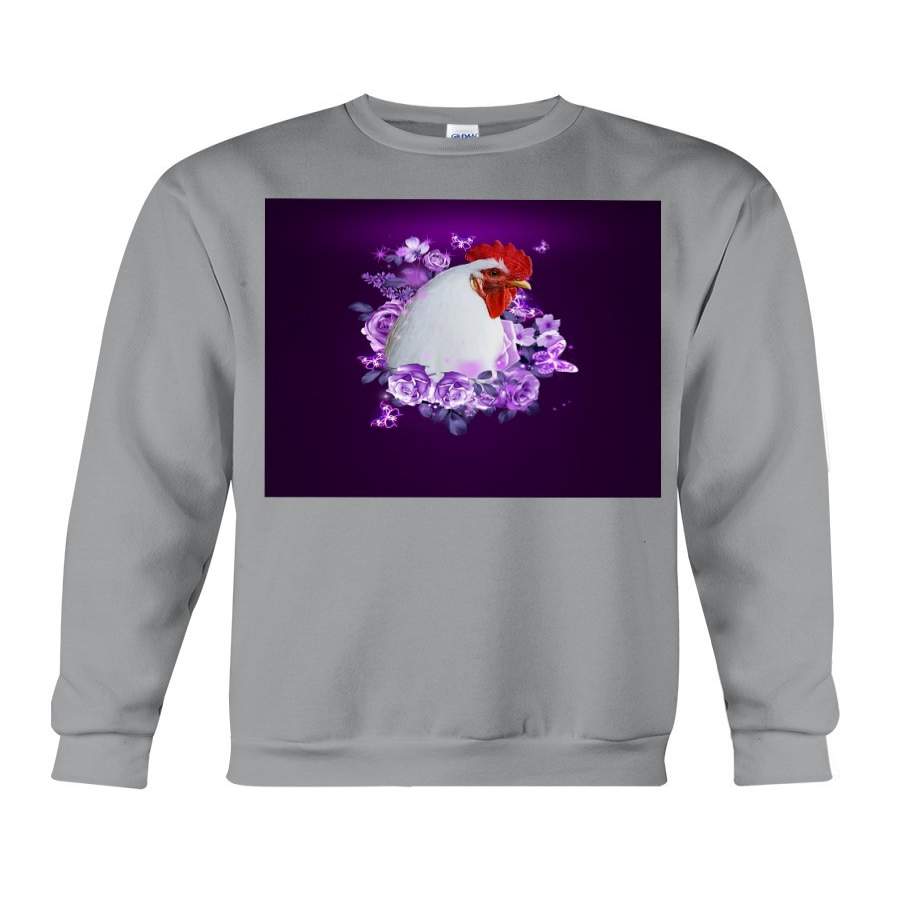 Chicken Floral Background  Special Custom Design Sweatshirt