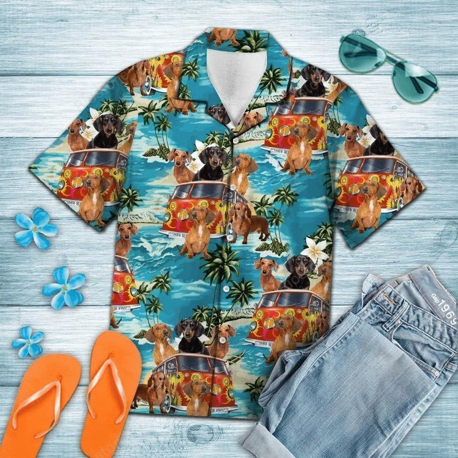 Dachshund Hippie Summer Hawaii Shirt For Men Women Adult Ha4287