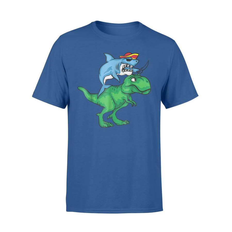 Cool Unique Shark Pirate Riding A T-Rex T-Shirt