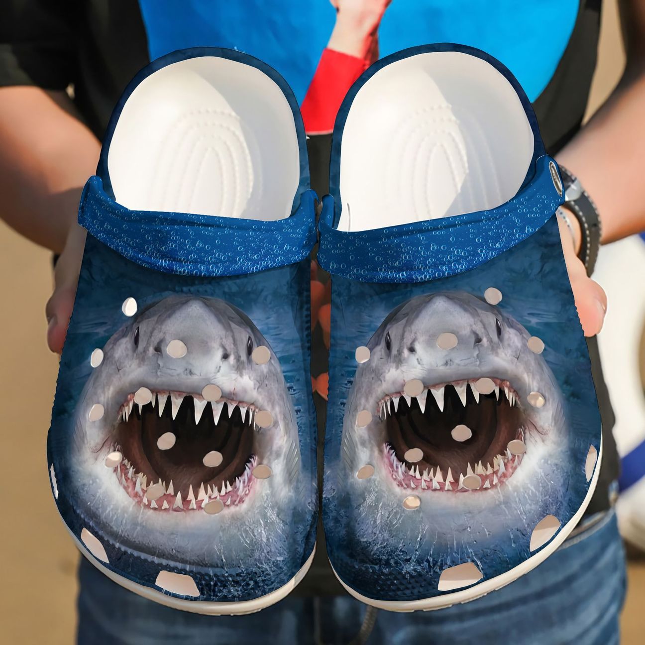 Shark Personalized Clog, Custom Name, Text Shark Mouth, Fashion Style For Women, Men, Kid, Print 3D