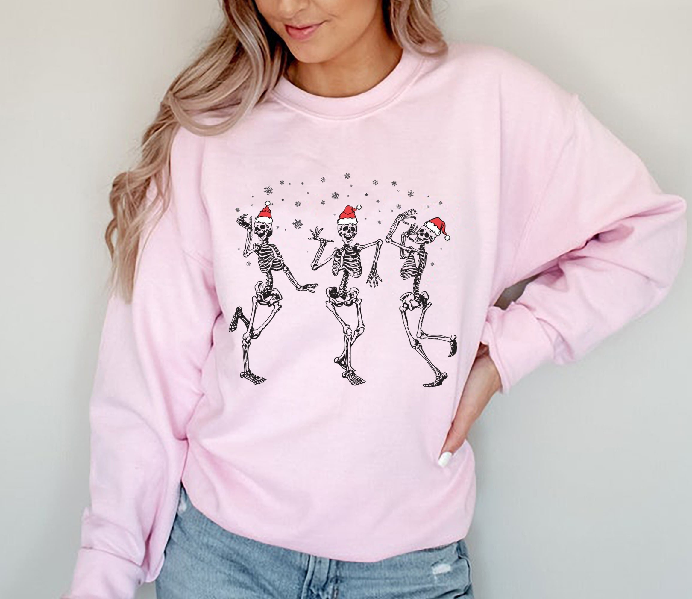 Dancing skeletons Christmas sweatshirt, Holiday sweatshirt, Skeleton sweatshirt, Christmas, holiday apparel, funny Christmas sweater