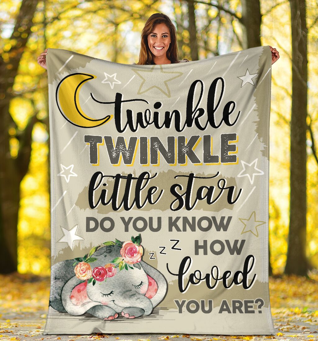 Twinkle Twinkle Little Star Do You Know How Loved You Are Elephant Sleep Blanket Cute Elephant Lover Blanket Elephant Animal Blanket