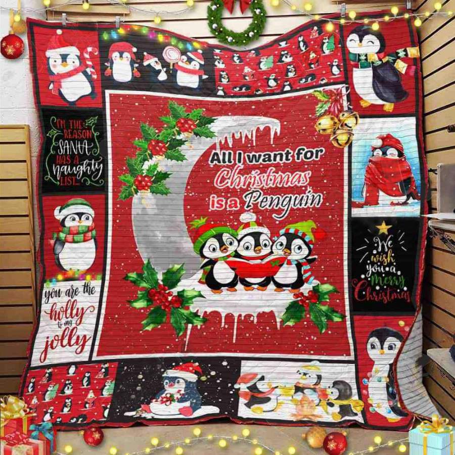 MP0310 – Penguin – All I Want For Christmas Is Penguins – Quilt