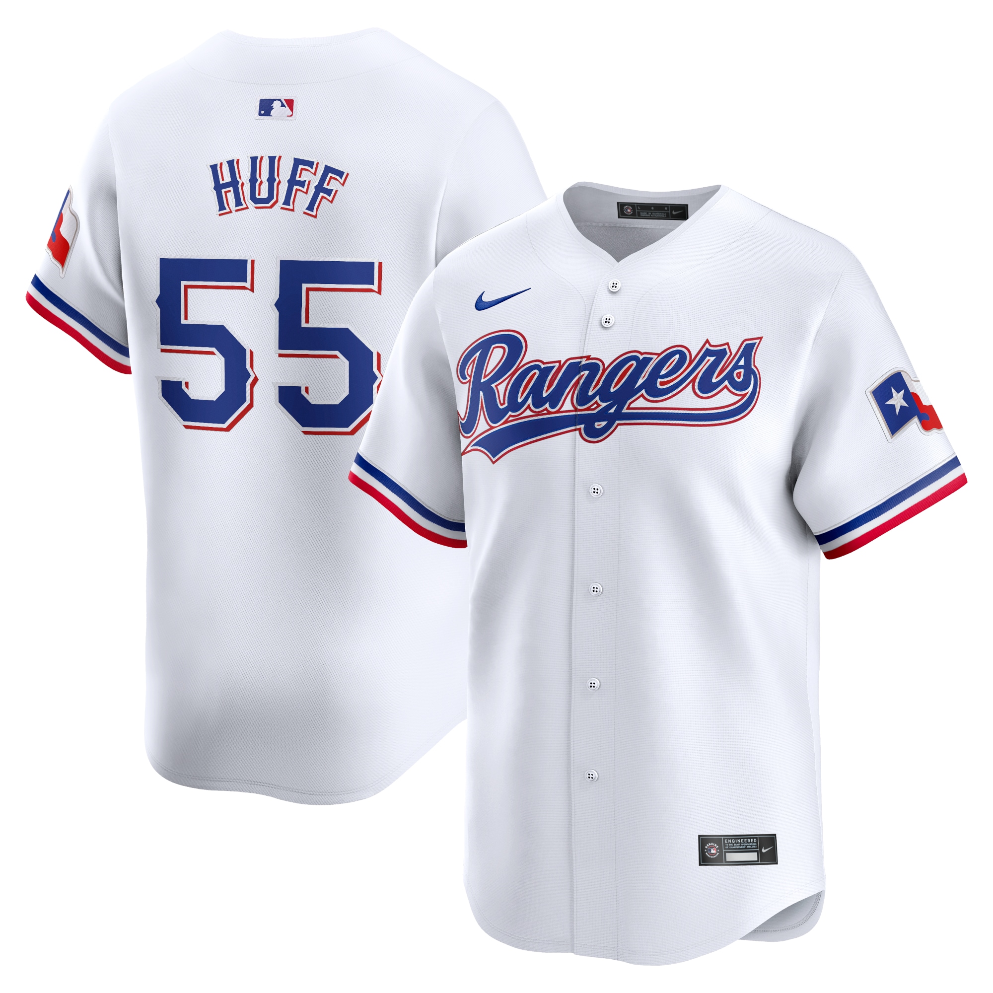 Sam Huff Texas Rangers Home Limited Player Jersey – White