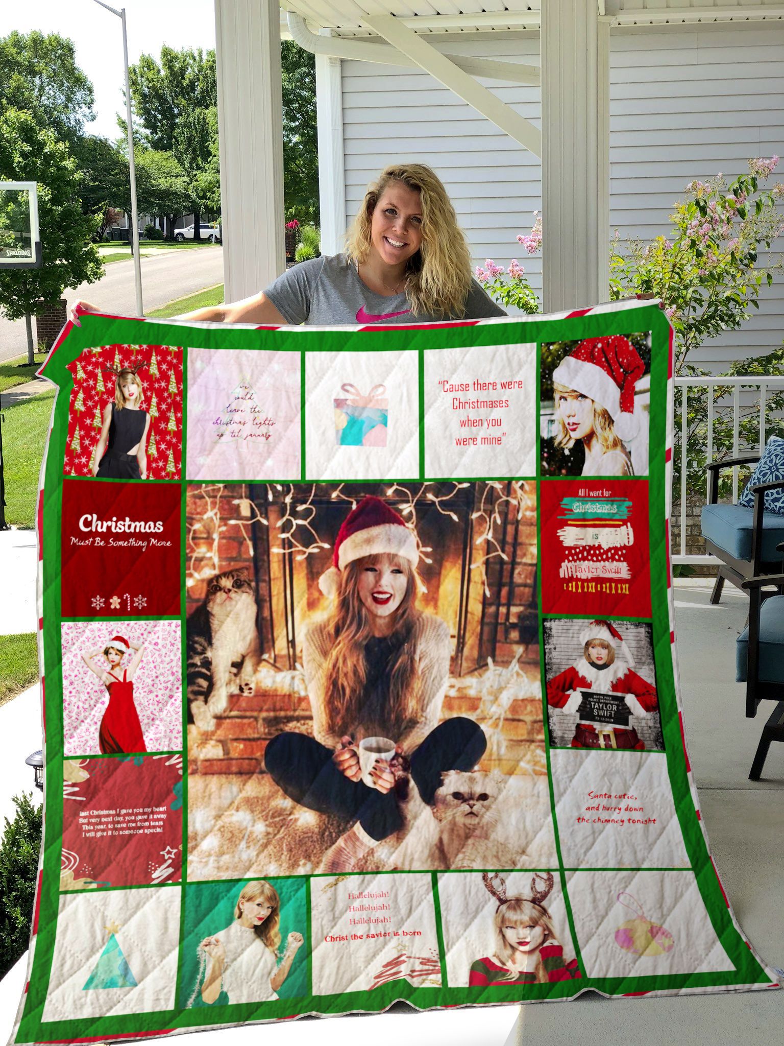 Taylor Swift Christmas Plus Size Quilt Blanket