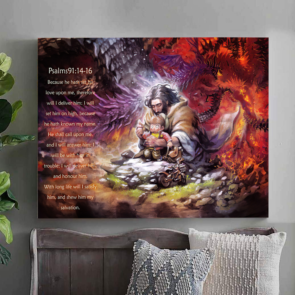 Psalms91: 14-16 Jesus 3D All Over Canvas Poster Vp21082101