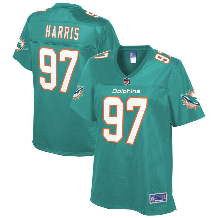 Trent Harris Miami Dolphins NFL Pro Line Womens Player Jersey – Aqua