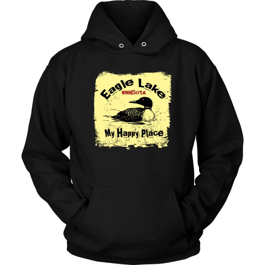 Unisex Mens Ladies Hoodie, Eagle Lake Rustic Loon