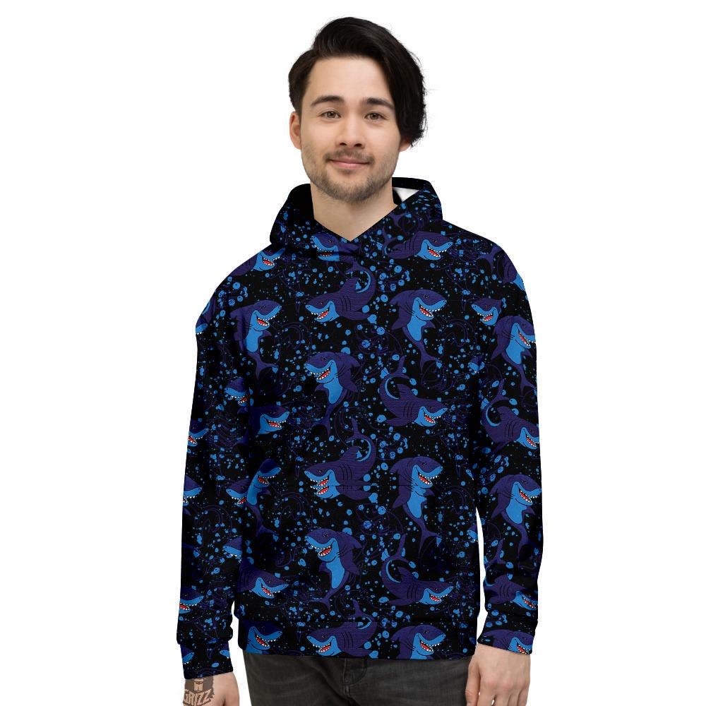 Shark Smiley Print Pattern Men’S Hoodie