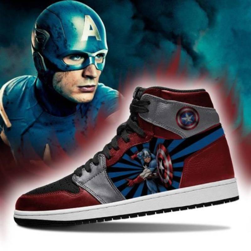 Captain America 04 Air Jordan Sport Custom Sneakers