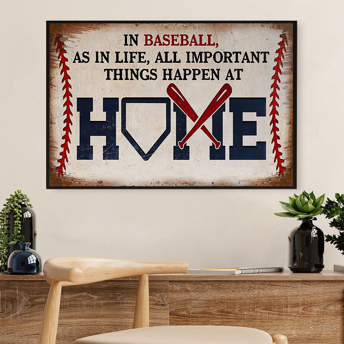 Baseball Canvas Wall Art Prints | Things Happen At Hope | Home Décor Gift For Baseball Players