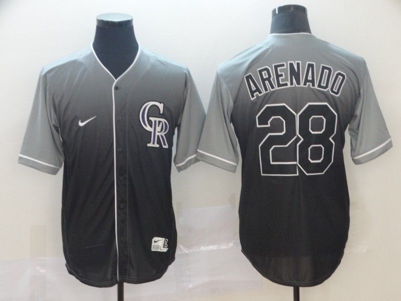 Colorado Rockies Nolan Arenado #28 2020 MLB Black-grey Jersey