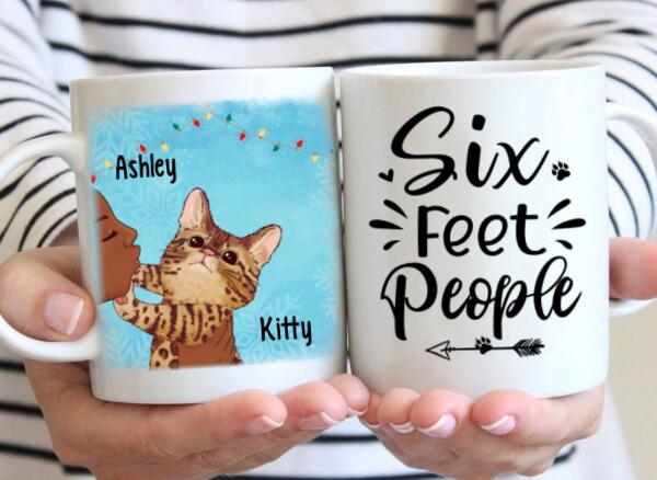 Personalized Mug, Cat No Kisses, Christmas Gift For Cat Lovers