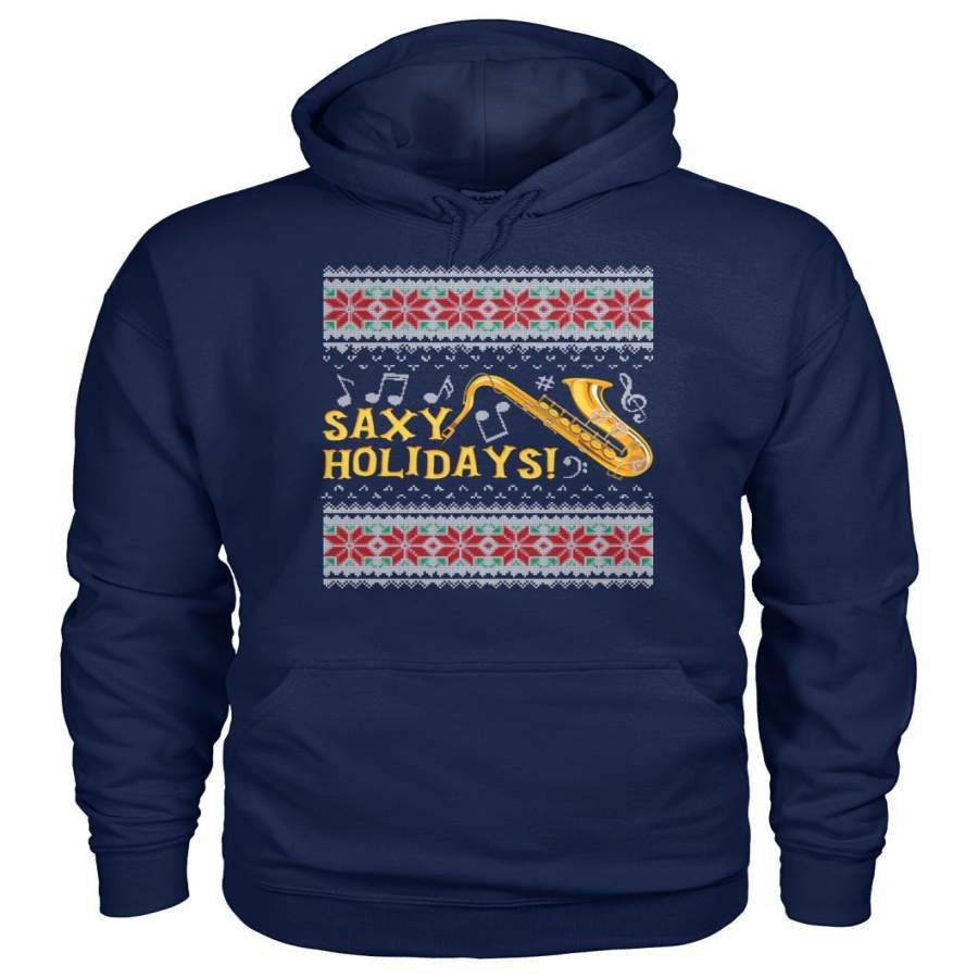 Saxy Holidays The Saxophone Lover Ugly Christmas Gift Hoodie