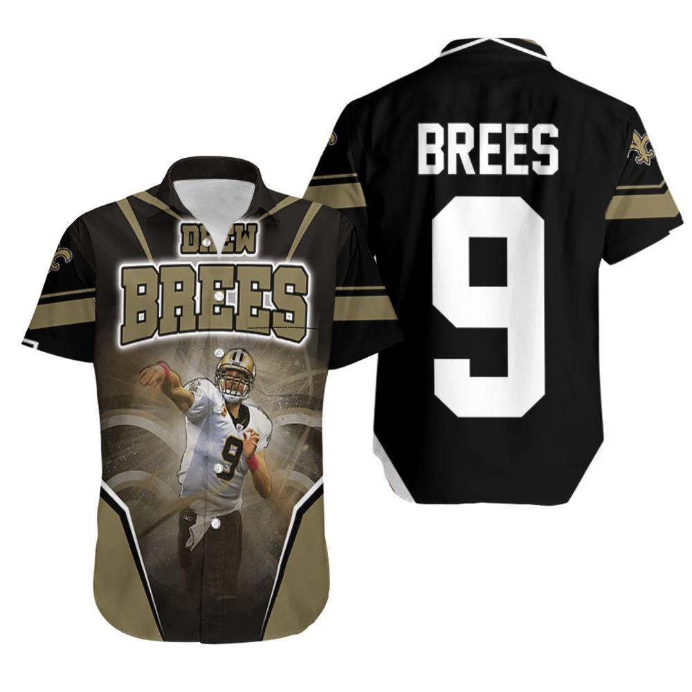 Beach Shirt New Orleans Saints Drew Brees Background Hawaiian Shirt