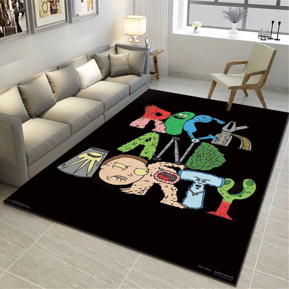 Rick And Morty Sign Area Rugs, Living Room Bedroom Carpet