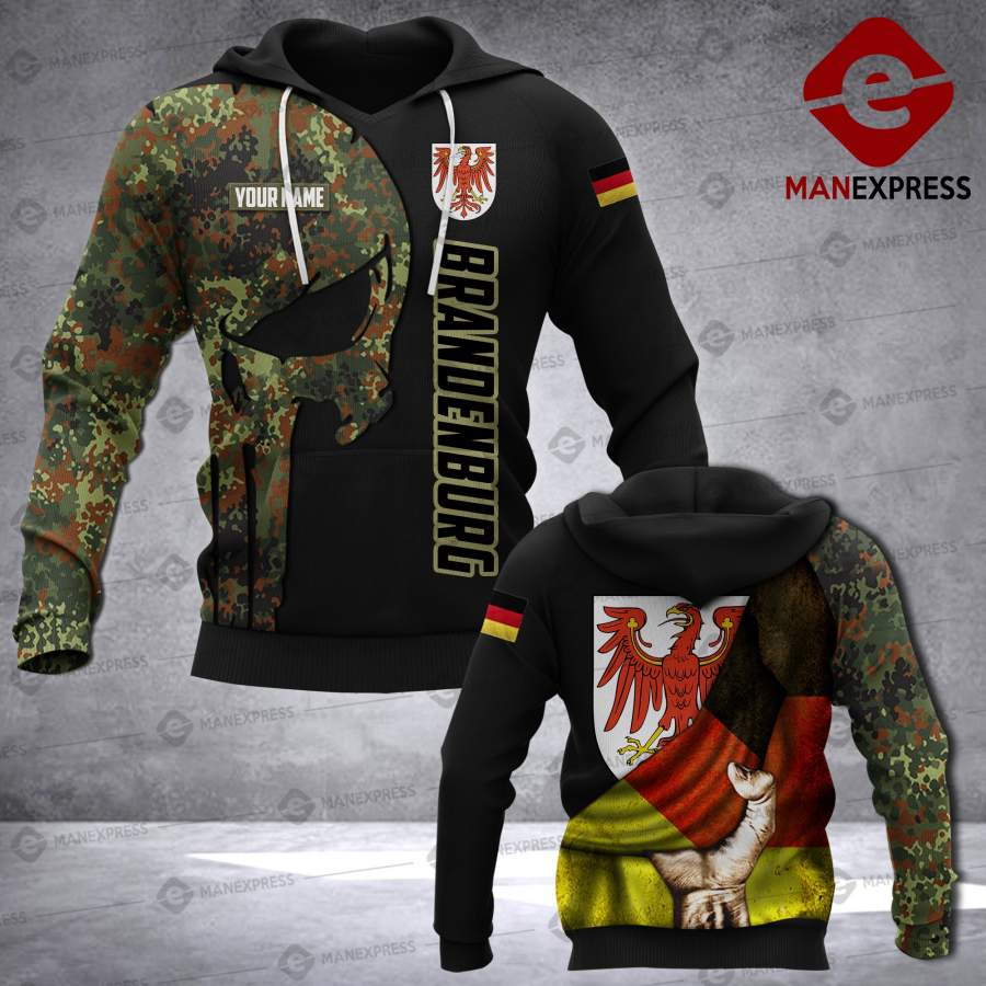Personalized Brandenburg 3D printed hoodie BLT Germany