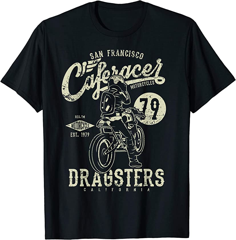 Cafe Racer Shirt Motorcycle Dragsters 79 Classic Vintage