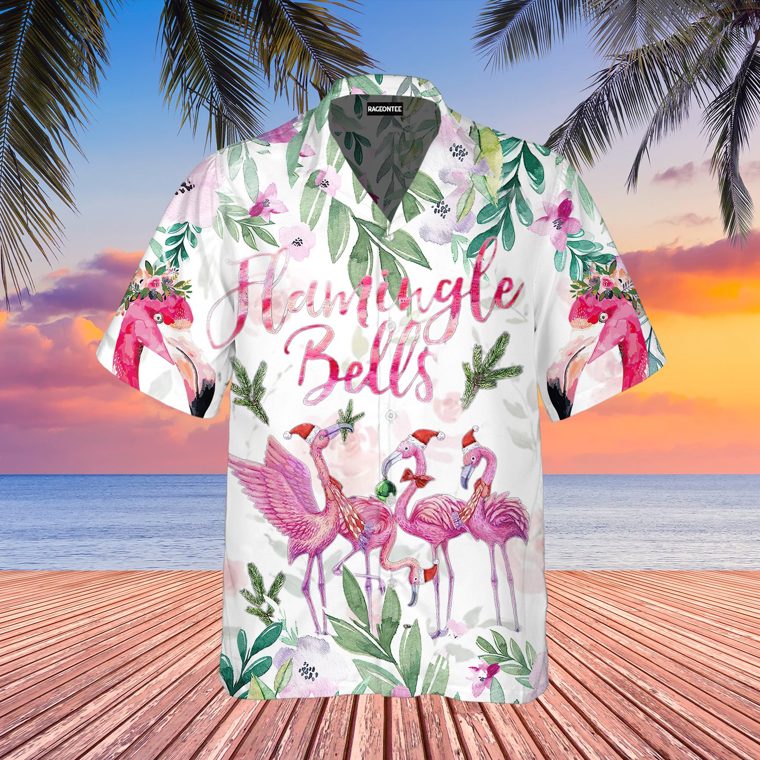 Merry Flamingo On Christmas Day Hawaii Shirt For Men Women Adult Ha72133