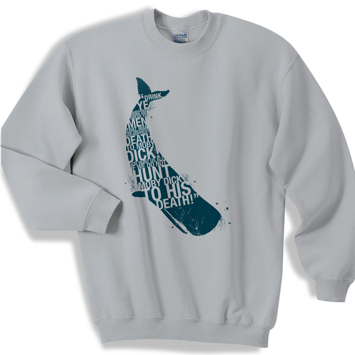 Moby Dick Whale Typography Sweater Sweatshirt