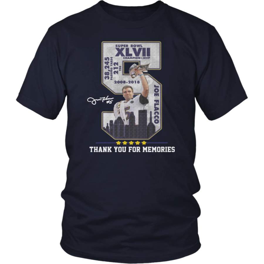 THANK YOU FOR THE MEMORIES SHIRT JOE FLACCO – SUPPER BOWL XLVII –  Denver Broncos