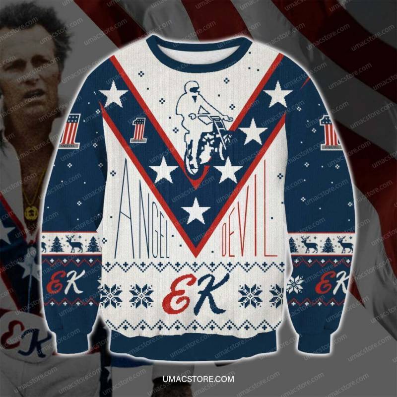 Evel Knievel 3D Print Ugly Christmas Sweatshirt T-Shirt