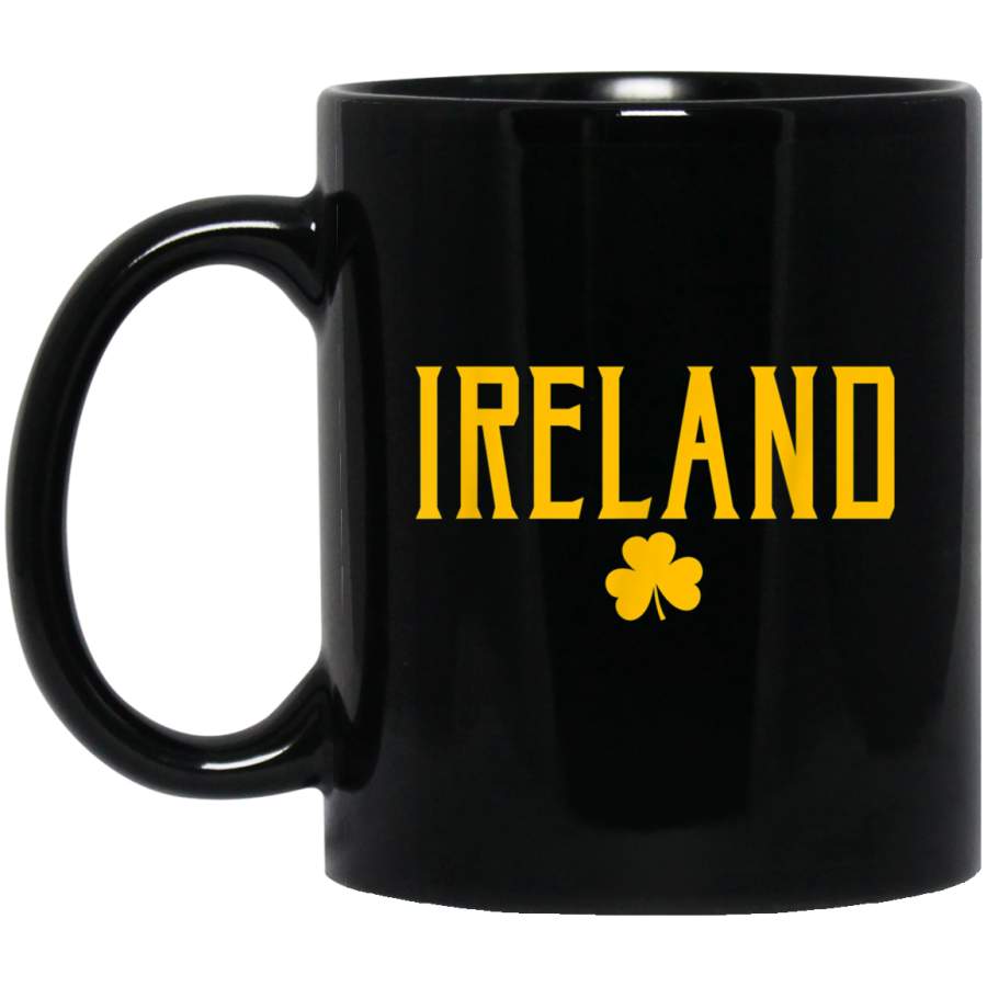 Ireland Vintage Text Shamrock Amber Print Mug