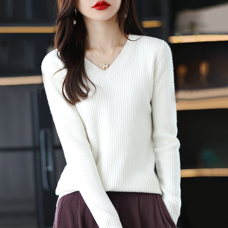 TuangBiang Autumn 2022 New Keep Warm Simple Pullover V-Neck Long Sleeve Ladies Elegan Sweater Elasticity Winter Knitted T-Shirt alx