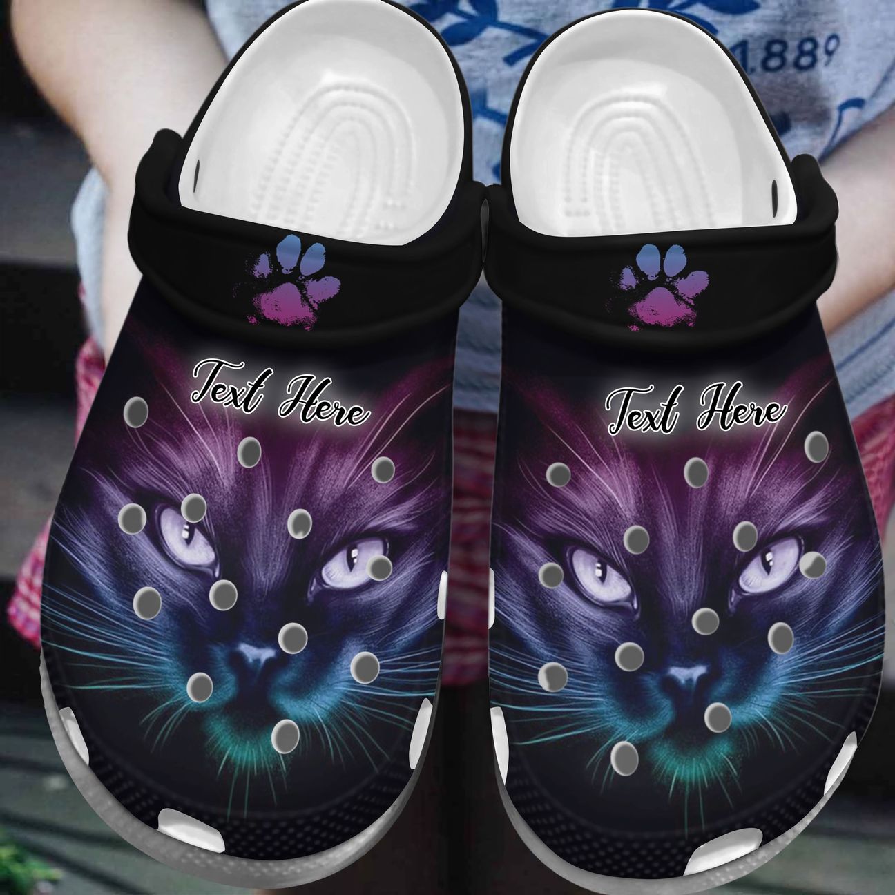 Cat Personalized Clog, Custom Name, Text, Color, Number Fashion Style For Women, Men, Kid, Print 3D Black Cats In The Dark