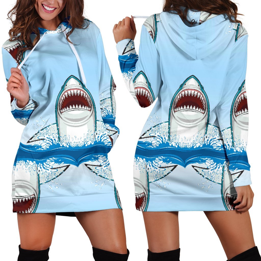 Shark Bite Women Hoodie Dress