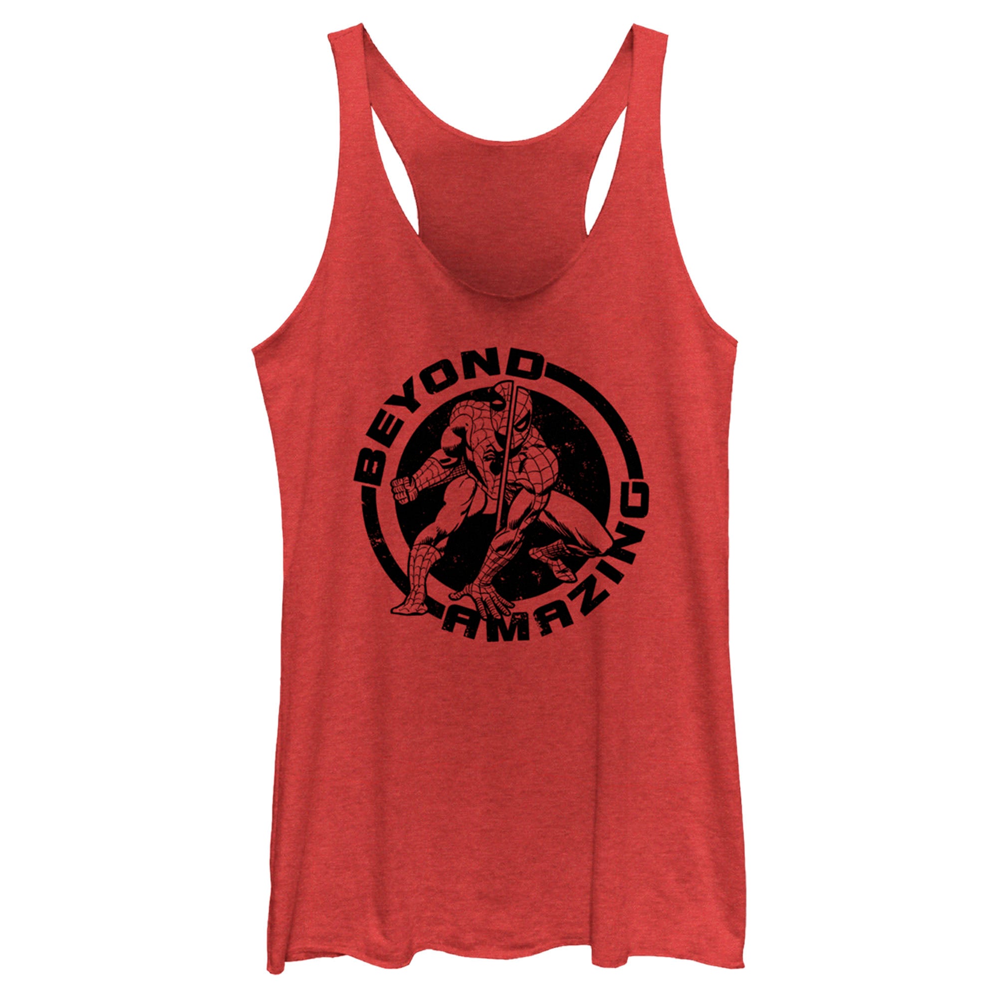 Women’S Spider-Man: Beyond Amazing Split Distressed Circle Racerback Tank Top