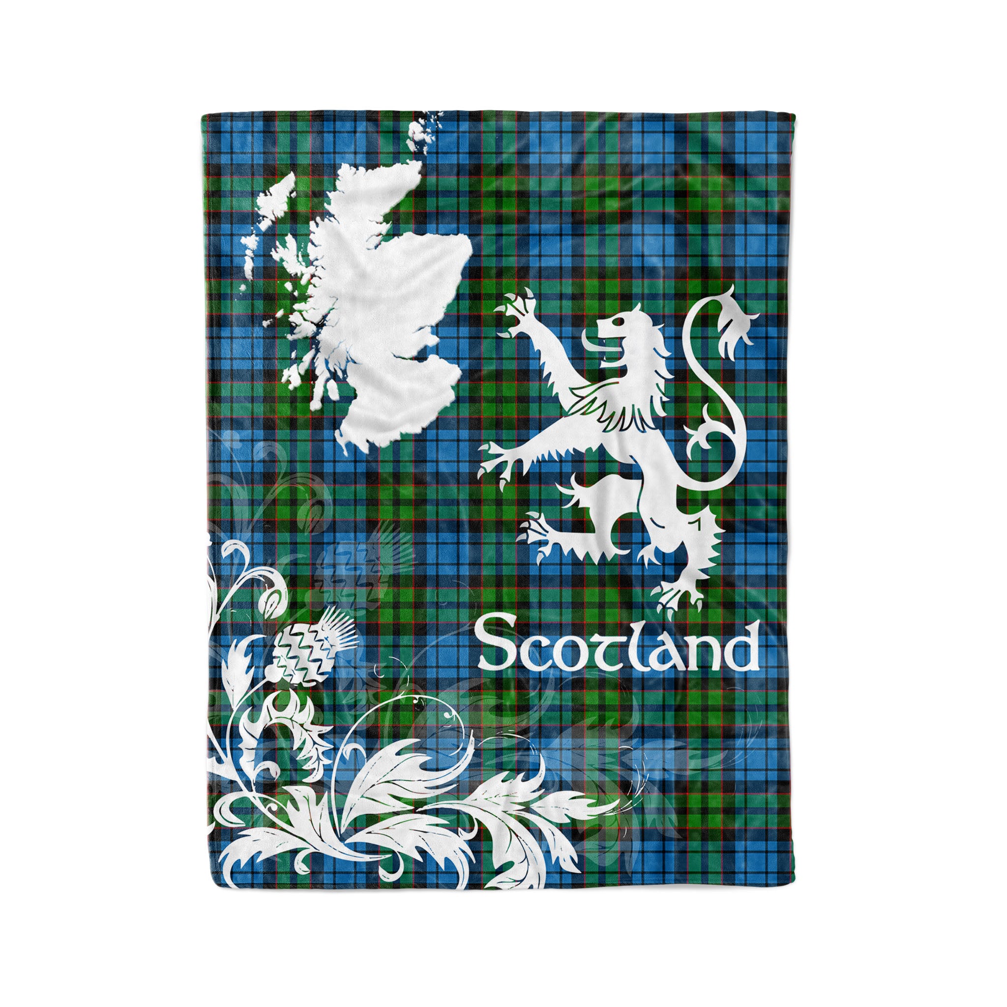 Tartan Plaid Fleece Blanket Tartan Blanket Thistle And Lion Scottish Clan Fletcher Ancient Plaid Blanket