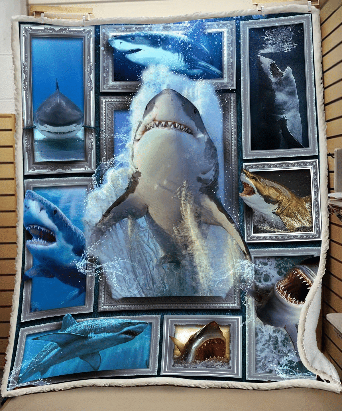 3D Huge Shark Fleece Blanket Cozy Fleece Blanket Sherpa Blanket