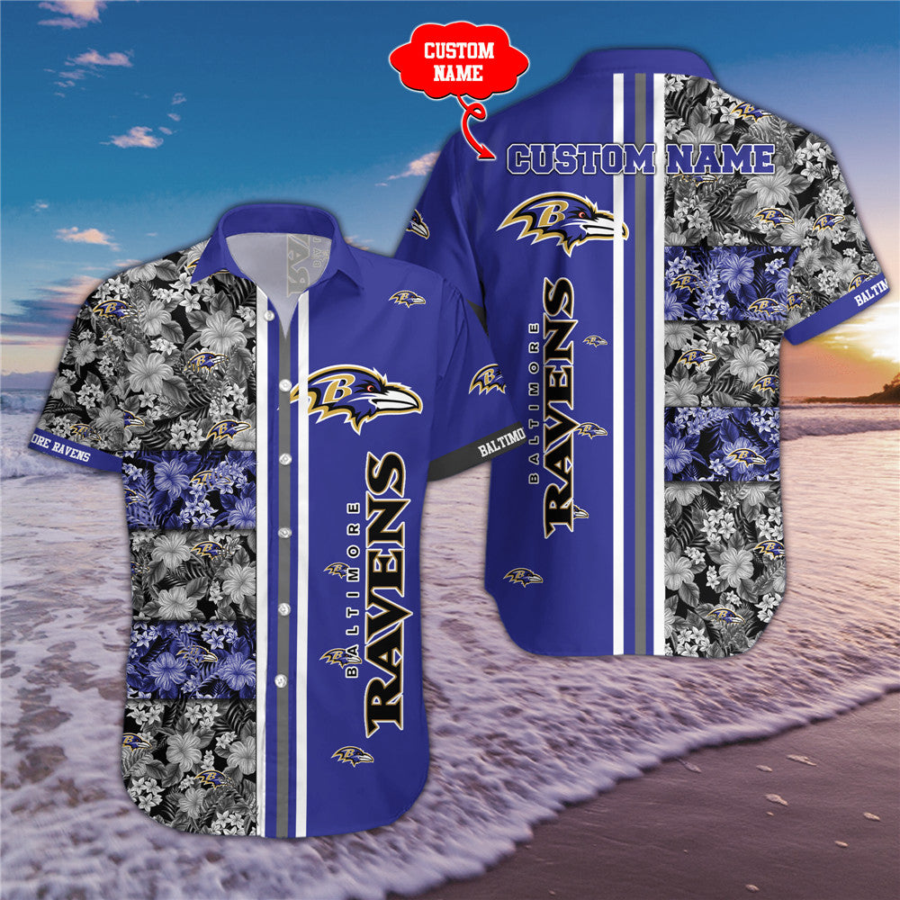 Baltimore Ravens Hawaiian Shirt Custom Name