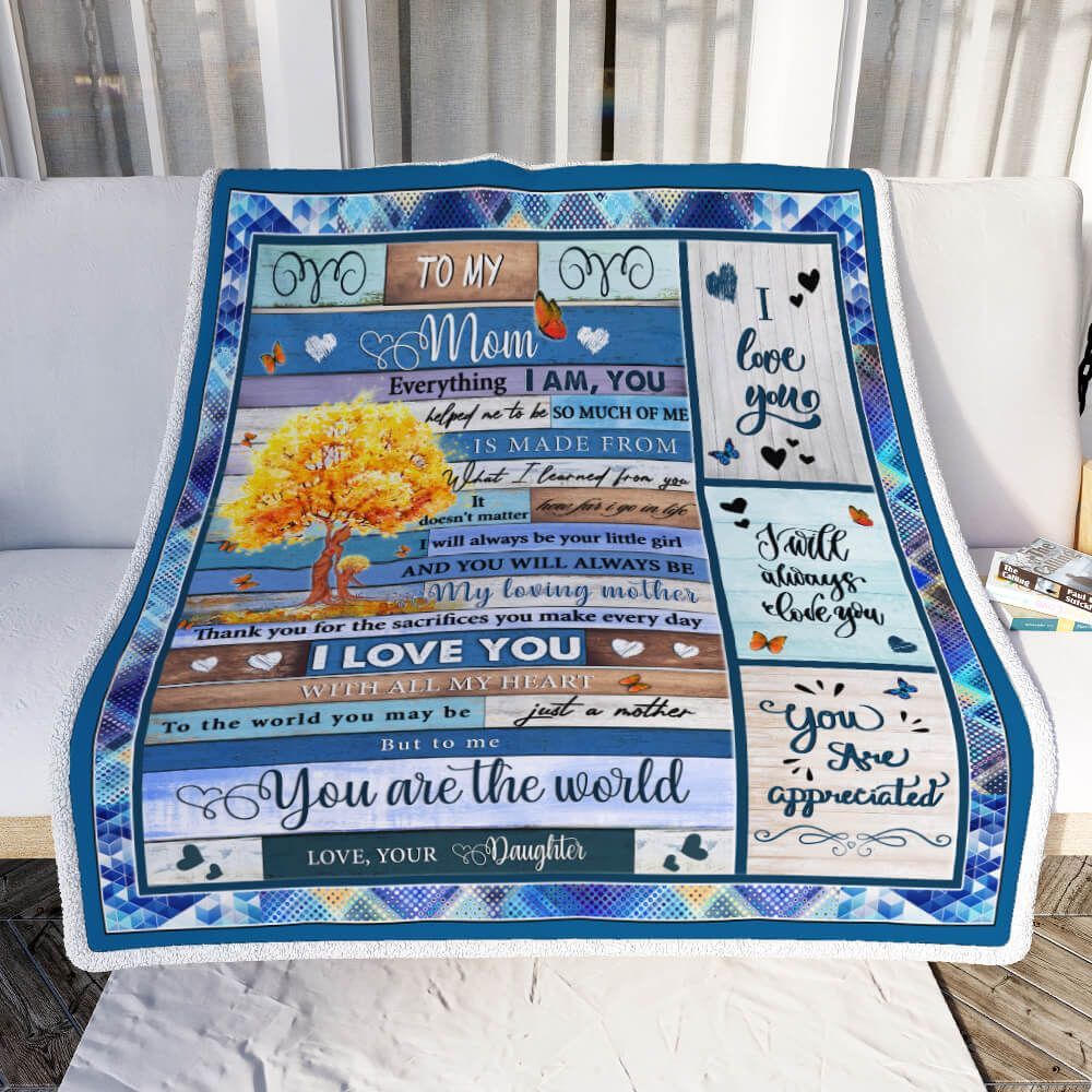 To My Mom, You Are The World, Love Daughter Sofa Throw Blanket