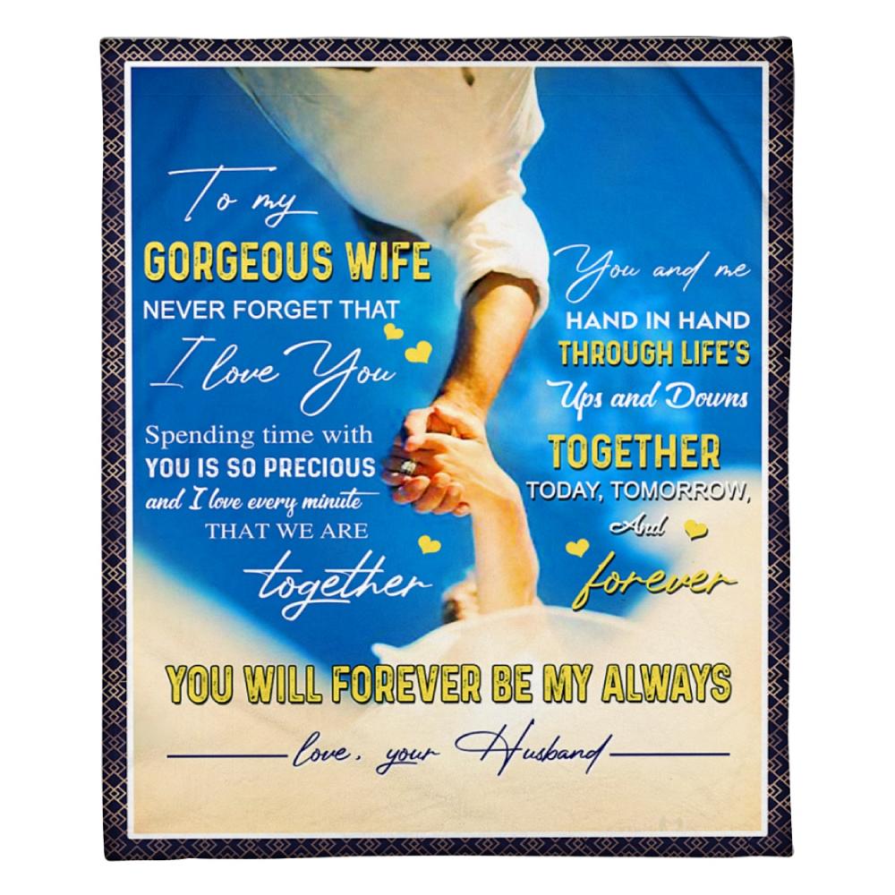 To Gorgeous Wife I Love You Every Minute That We Are Togther Fleece Blanket Family Gift Home Decor Bedding Couch Sofa Soft And Comfy Cozy