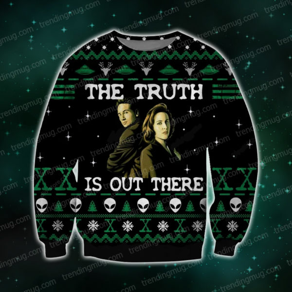 The Truth Is Out There Knitting Pattern 3D Print Ugly Christmas Sweater