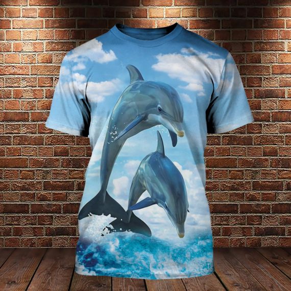 Adorable Dolphin Jump Out Of The Water In Sea Love Ocean Us Unisex Size Shirt