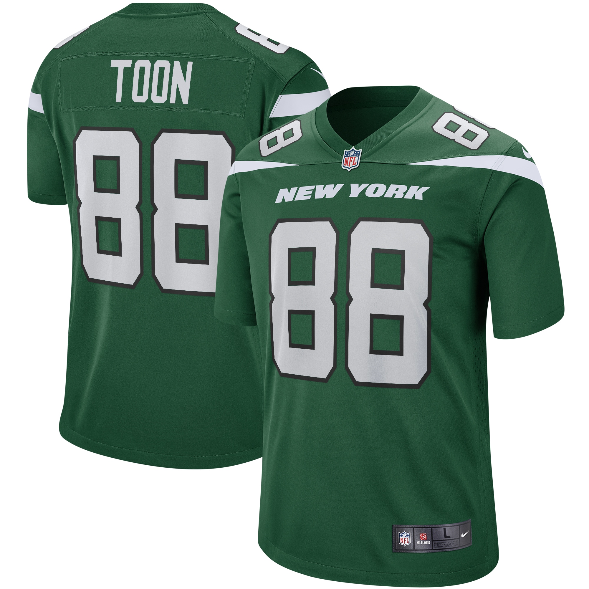 Men’s New York Jets Al Toon Gotham Green Game Retired Player Jersey