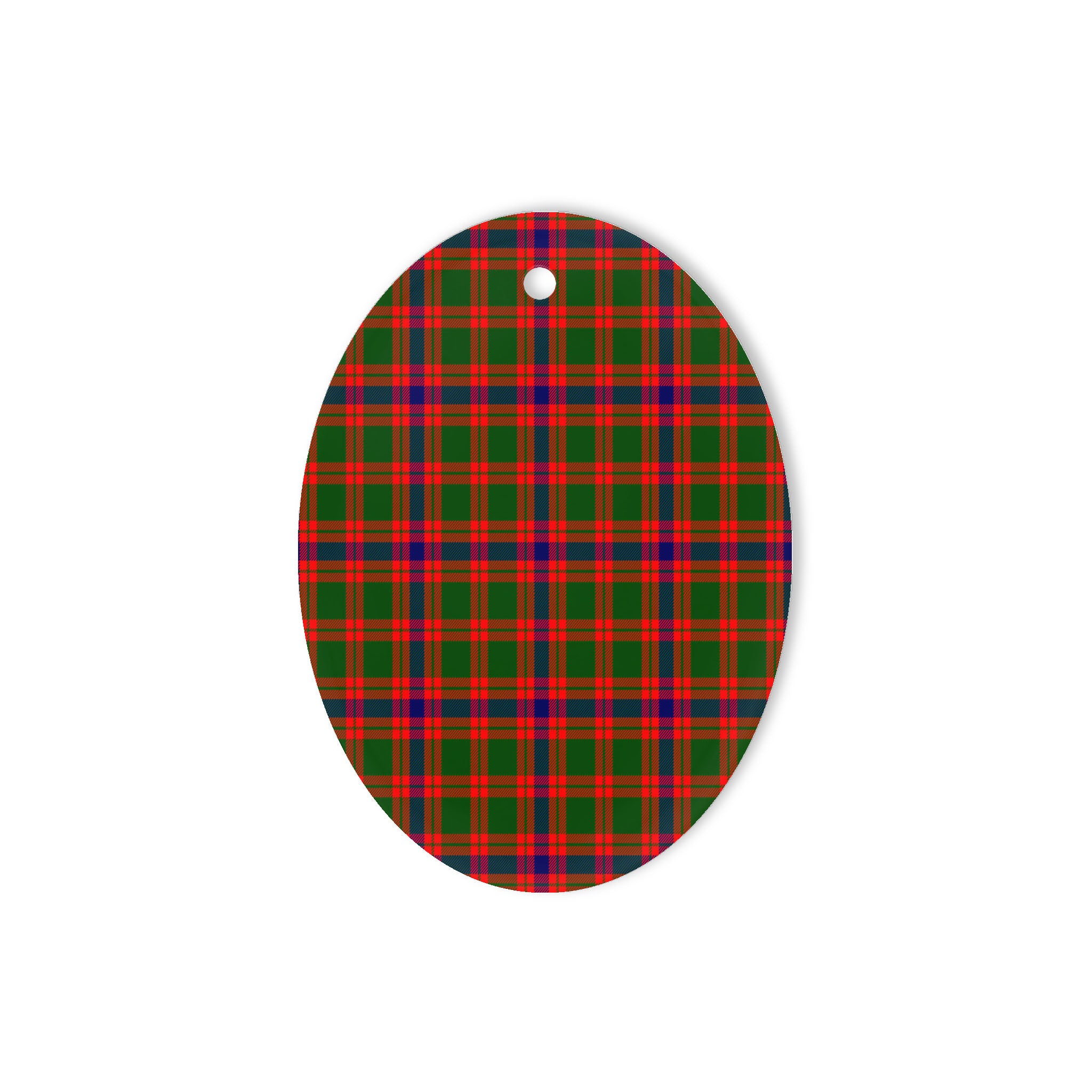 Skene Tartan Oval Ornaments, Christmas Tree Ornament, Plaid Christmas Ornaments, Ceramic Oval Christmas Tree Decoration