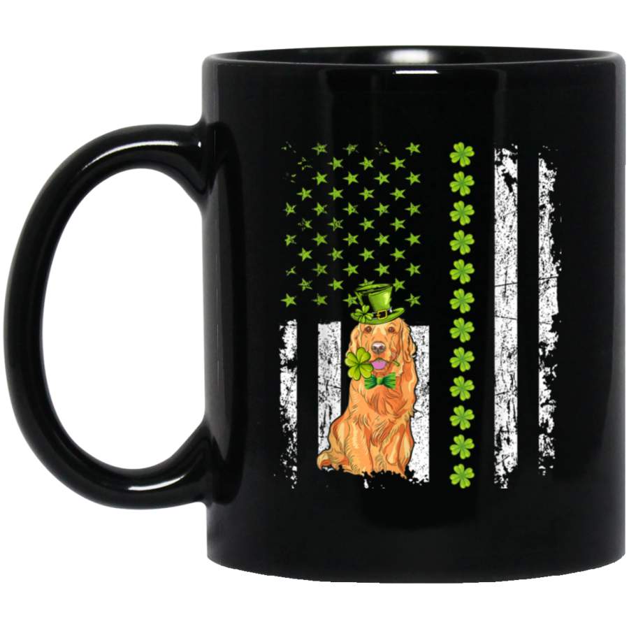 Funny Vintage Golden Retriever StPatricks Day Shamrock Mug