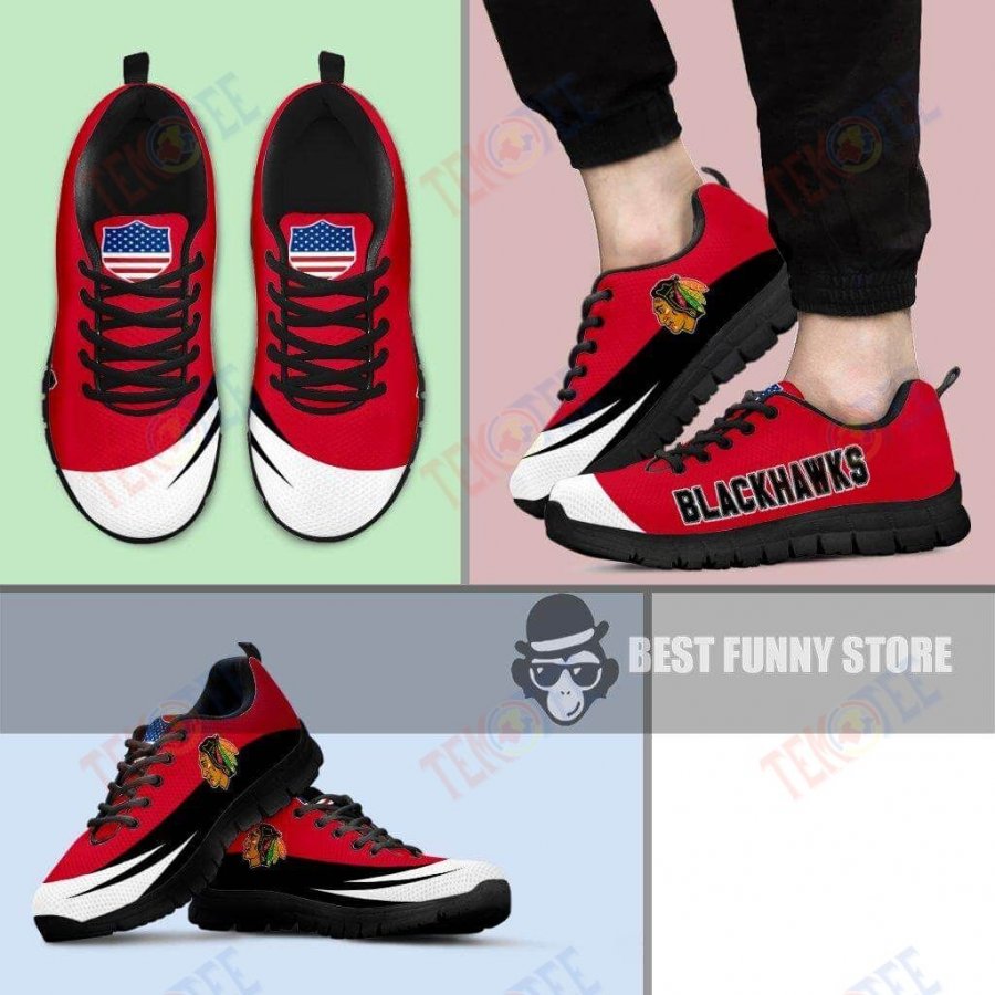 Mens Womens Chicago Blackhawks Sneakers Awesome T Logo Sneaker Running Shoes For Men Women TDT323