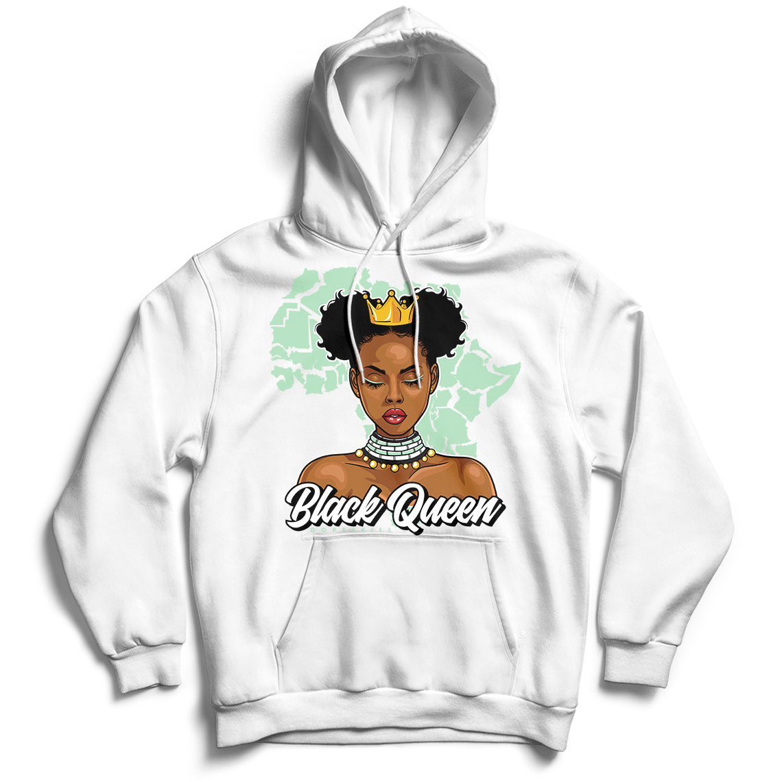 JD 6 Womens Mint Foam Dopeskill Hoodie Sweatshirt Black Queen Graphic